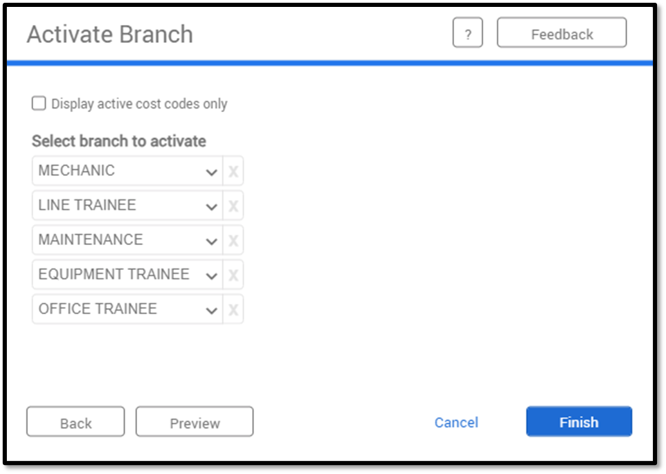 TimeClock Plus Activating Cost Code Lists