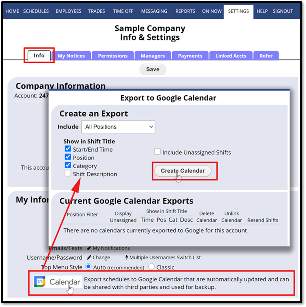 WhenToWork Export to Other Calendars (Share, Sync, Integrate)